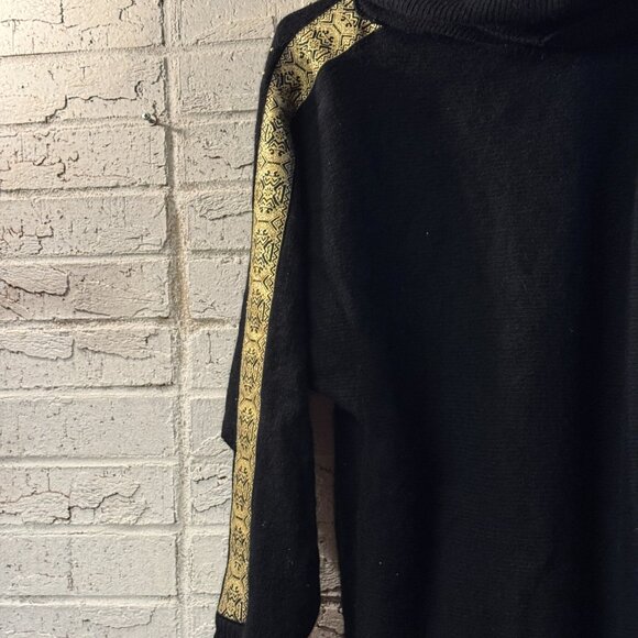 Vintage Eminent Black Wool Angora Sweater Tunic – Gold Stud & Button Med - Picture 8 of 11